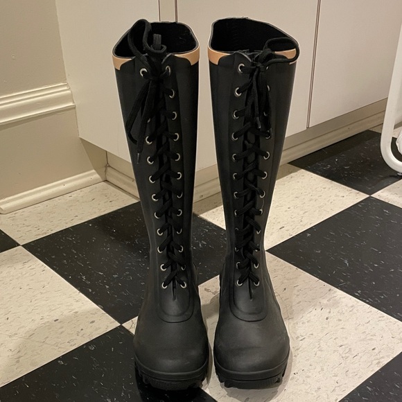 TRETORN lug sole rubber  lace up boots sz 36 - Picture 1 of 6